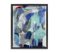 Stupell Industries 'Complex Blue Layers', Floating Frame Canvas Art, Black, 17 x 21 Inches, Easy to Hang and Sturdy, Made in USA, by Jill Martin