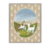 Stupell Industries Cottage Core Goats Gray Framed Giclee Art design by Evelyn Coleman, 20 x 16