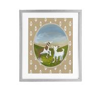 Stupell Industries Cottage Core Goats Gray Framed Print Under Glass design by Evelyn Coleman, 16 x 13