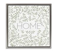 Stupell Industries 'Curved Ivy Sprigs Greenery', Floating Frame Canvas Art, Gray, 18 x 18 Inches, Easy to Hang and Sturdy, Made in USA, by SD Graphics Studio