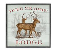 Stupell Industries Deer Meadow Lodge Black Framed Giclee Art design by Lula Bijoux & co., 24 x 24