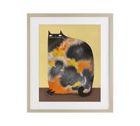 Stupell Industries 'Diluted Calico Cat', Framed Print Under Glass, Brown, 17 x 21 Inches, Easy to Hang and Sturdy, Made in USA, by Gabriela Avila