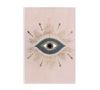 Stupell Industries Evil Eye Glam Boho Pattern Bold Blue Pink, Designed by Grace Popp Wall Plaque, 10 x 15