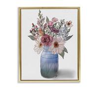 Stupell Industries 'Farmer's Market Vase', Floating Frame Canvas Art, Gold, 17 x 21 Inches, Easy to Hang and Sturdy, Made in USA, by Alisha Kiara Design