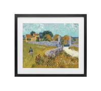 Stupell Industries 'Farmhouse In Provence', Framed Print Under Glass, Black, 21 x 17 Inches, Easy to Hang and Sturdy, Made in USA, by Vincent Van Gogh