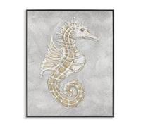 Stupell Industries Grey Seahorse Drawing Black Framed Giclee Art design by Patti Bishop, 20 x 16