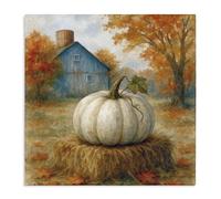 Stupell Industries Harvest Pumpkin on Hay Bale Canvas Wall Art, design by Antony Smith, 24 x 24