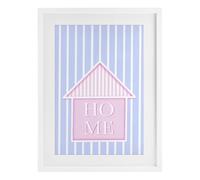 Stupell Industries Home Lettering over Stripes White Framed Print Under Glass design by Pooja Dave, 23 x 17