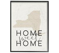 Stupell Industries Home Sweet Home New York Typography Oversized Framed Giclee Texturized Art, 16 x 1.5 x 20, Proudly Made in USA