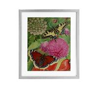 Stupell Industries Insects & Garden Blooms Gray Framed Print Under Glass design by Violeta Vollmer, 21 x 17