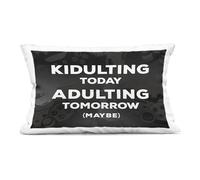 Stupell Industries Kidulting Today Adulting Tomorrow Indoor Printed Throw Pillow, 14 x 7 x 20, Black