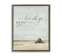 Stupell Industries Leave with Peace Barn Black Framed Floater Canvas Wall Art, design by Cindy Jacobs, 21 x 17