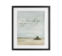 Stupell Industries Leave with Peace Barn Black Framed Print Under Glass, design by Cindy Jacobs, 21 x 17