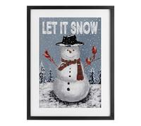 Stupell Industries Let It Snow Joyful Snowman Black Framed Print Under Glass, design by Dogwood Portfolio, 20 x 14