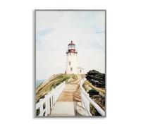 Stupell Industries Lighthouse Path Traditional Gray Framed Giclee Art, design by Sisi and Seb, 24 x 16