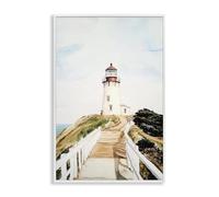 Stupell Industries Lighthouse Path Traditional White Framed Giclee Art, design by Sisi and Seb, 24 x 16