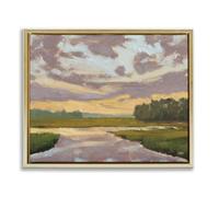 Stupell Industries 'Lowcountry Sunset Palette', Floating Frame Canvas Art, Gold, 31 x 25 Inches, Easy to Hang and Sturdy, Made in USA, by Carson Overstreet