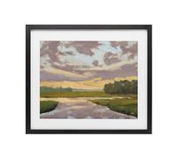 Stupell Industries 'Lowcountry Sunset Palette', Framed Print Under Glass, Black, 21 x 17 Inches, Easy to Hang and Sturdy, Made in USA, by Carson Overstreet