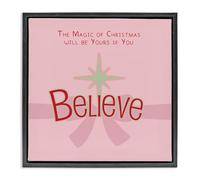 Stupell Industries 'Magic Of Christmas Believe', Floating Frame Canvas Art, Black, 18 x 18