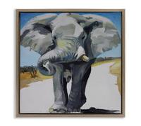 Stupell Industries 'Majestic Elephant on Path'| Floating Frame Canvas Art