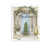 Stupell Industries Merry Christmas Door & Tree Wall Plaque Art design by Jesse Keith, 14 x 11