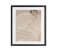 Stupell Industries Minimalist Lady in Stripes Black Framed Print Under Glass design by Anna Lischenko, 21 x 17