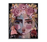 Stupell Industries Modern Diva Female Portrait Black Framed Giclee Art design by Anna Lischenko, 14 x 11