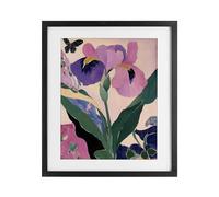 Stupell Industries Modern Iris Smiles White Framed Print Under Glass, design by Annabelle Hall, 21 x 17