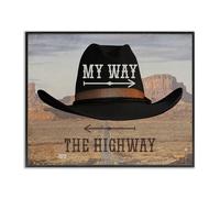 Stupell Industries My Way or Highway Cowboy Black Framed Giclee Art design by Marcus Prime, 16 x 20