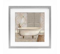 Stupell Industries Neutral Bath Rustic Gray Framed Print Under Glass, design by Carol Robinson, 13 x 13