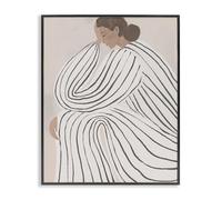 Stupell Industries Neutral Lady in Stripes Black Framed Giclee Art design by Anna Lischenko, 14 x 11