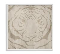 Stupell Industries Neutral Majestic Tiger White Framed Giclee Art, design by Hannah Dawson, 24 x 24