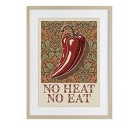 Stupell Industries 'No Heat or Eat Pepper', Framed Print Under Glass, Brown, 14 x 20 Inches, Easy to Hang and Sturdy, Made in USA, by Andreas Magnusson