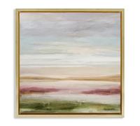 Stupell Industries Pastel Pastoral Landscape Gold Framed Floater Canvas Wall Art design by Amber Sterling, 18 x 18