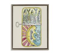 Stupell Industries Pastel Sardine Can Brown Framed Floater Canvas Wall Art design by NOLA JAMES, 31 x 25
