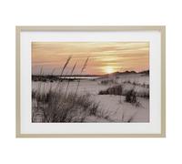 Stupell Industries Peachy Seashore Sunset Birch Framed Print Under Glass design by Mike Jones, 17 x 23