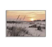 Stupell Industries Peachy Seashore Sunset Gray Framed Giclee Art design by Mike Jones, 16 x 24