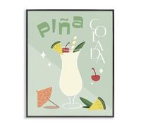 Stupell Industries Pina Colada Minimalism Black Framed Giclee Art design by ANNA QUACH, 20 x 16