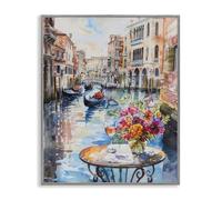 Stupell Industries Quiet Canal City View Gray Framed Giclee Art design by LSR Creative Studio, 30 x 24