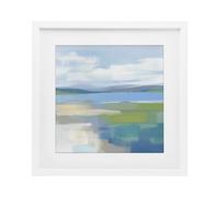 Stupell Industries Quiet Cove Seascape White Framed Print Under Glass design by Mona Grace, 13 x 13