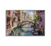 Stupell Industries Reflections of Venice Gray Framed Giclee Art design by LSR Creative Studio, 16 x 24