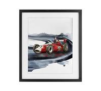 Stupell Industries Retro Race Day Car Black Framed Print Under Glass, design by Christine Simpson Art, 16 x 13