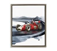 Stupell Industries Retro Race Day Car Gold Framed Floater Canvas Wall Art, design by Christine Simpson Art, 21 x 17