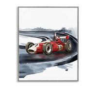 Stupell Industries Retro Race Day Car White Framed Giclee Art, design by Christine Simpson Art, 30 x 24