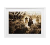 Stupell Industries Riders Of The West White Framed Print Under Glass design by Lazar Studio, 14 x 20