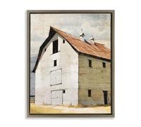 Stupell Industries 'Rustic Big Barn Red', Floating Frame Canvas Art, Brown, 25 x 31 Inches, Easy to Hang and Sturdy, Made in USA, by Susan Jill