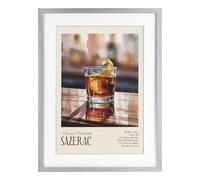 Stupell Industries 'Sazerac on Reflective Surface', Framed Print Under Glass, Gray, 17 x 23 Inches, Easy to Hang and Sturdy, Made in USA, by Andreas Magnusson