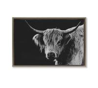 Stupell Industries Scottish Highland Cattle Brown Framed Floater Canvas Wall Art design by Crystal Lynn Collins, 21 x 31