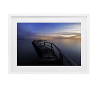 Stupell Industries Shelley Beach Pier White Framed Print Under Glass design by Lincoln Harrison, 17 x 23