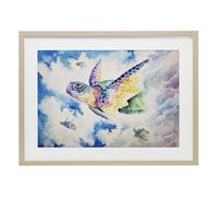 Stupell Industries Skyward Sea Turtles Black Framed Print Under Glass, design by Marc Allante, 14 x 20